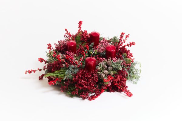 Couronne de l'avent - Rouge - Noel