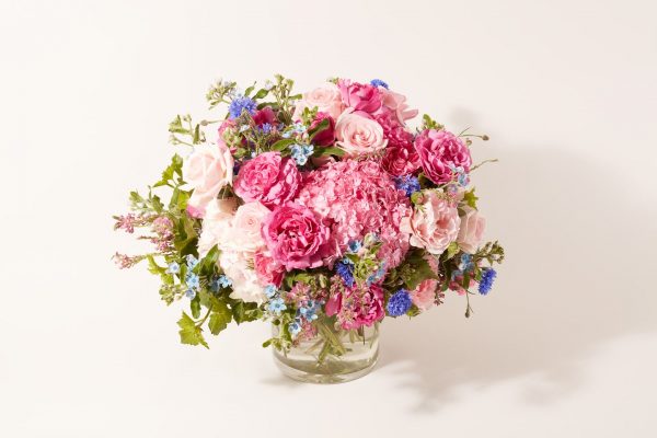 Bouquet d'hortensias et végétaux