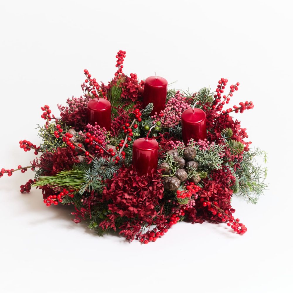 Couronne de l'avent - Rouge - Noel