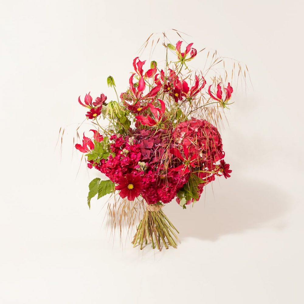 Structured bouquet of fresh flowers